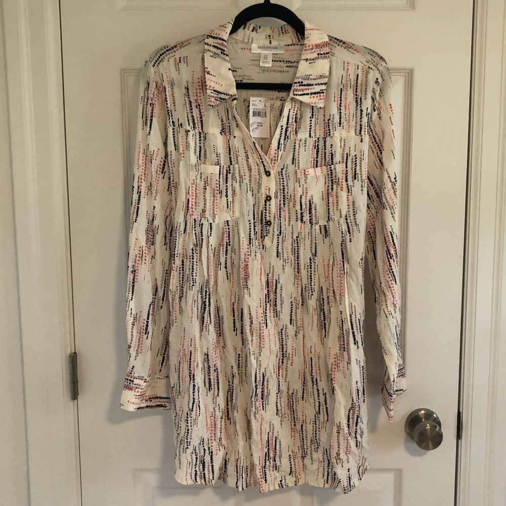 Motherhood Maternity Collared Tunic Top